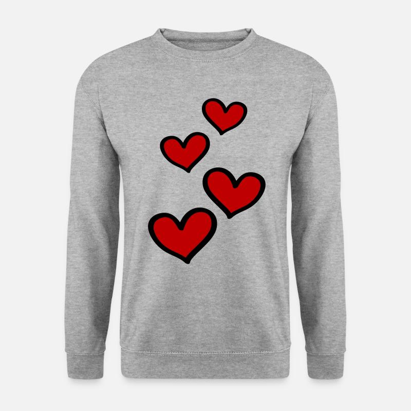 Herzen Symbol Liebe - Unisex Pullover - Weißgrau meliert