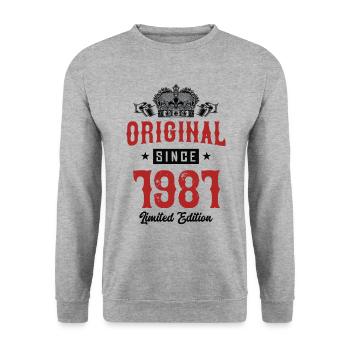 1981 limited edition - Unisex Pullover - Weißgrau meliert - Vorne - Alina (178cm) & Michal (187cm)
