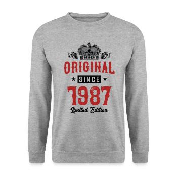 1987 limited edition - Unisex Pullover - Weißgrau meliert - Vorne - Alina (178cm) & Michal (187cm)