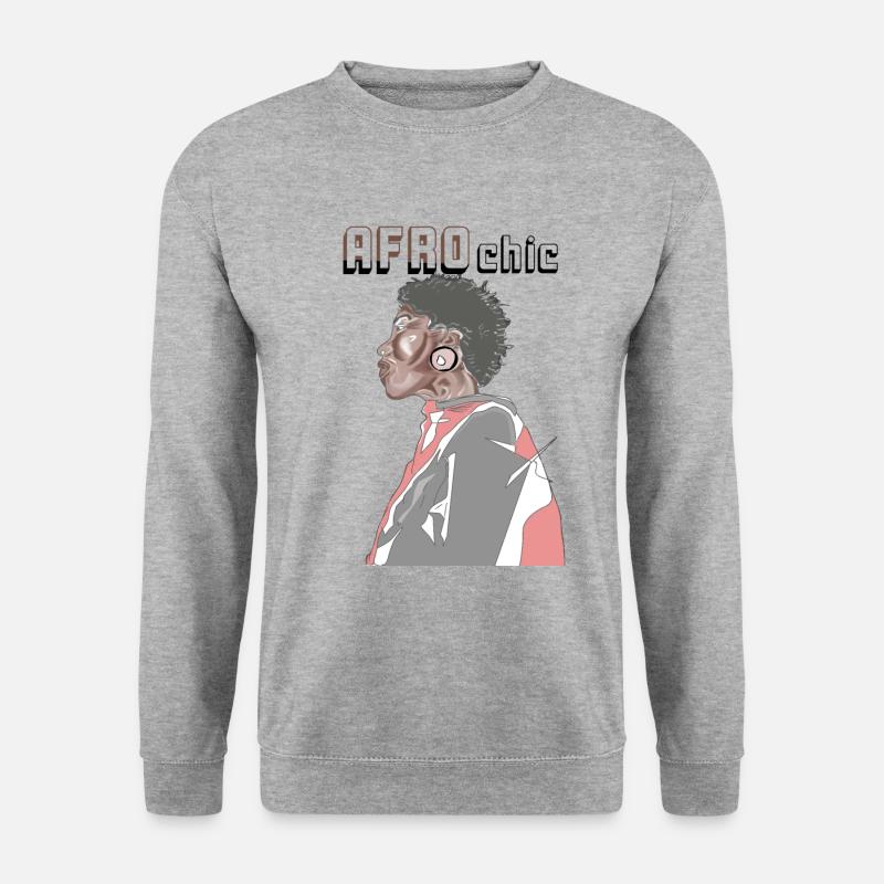Afro-Chic - Unisex Pullover - Weißgrau meliert