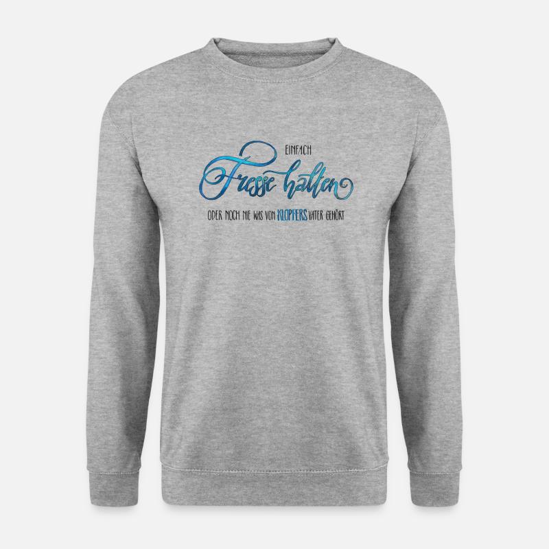 Fresse halten - Unisex Pullover - Weißgrau meliert