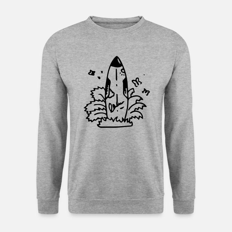 Surf Surfen Surfbrett Aloha - Unisex Pullover - Weißgrau meliert