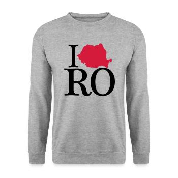 J'adore RO - J'adore la Roumanie - Sweat-shirt Unisexe - gris chiné - Devant - Alina (178cm) & Michal (187cm)