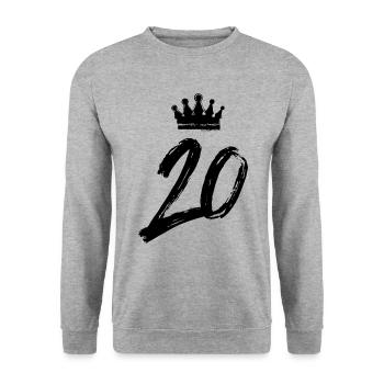 Couronne de 20 chiffres - Sweat-shirt Unisexe - gris chiné - Devant - Alina (178cm) & Michal (187cm)