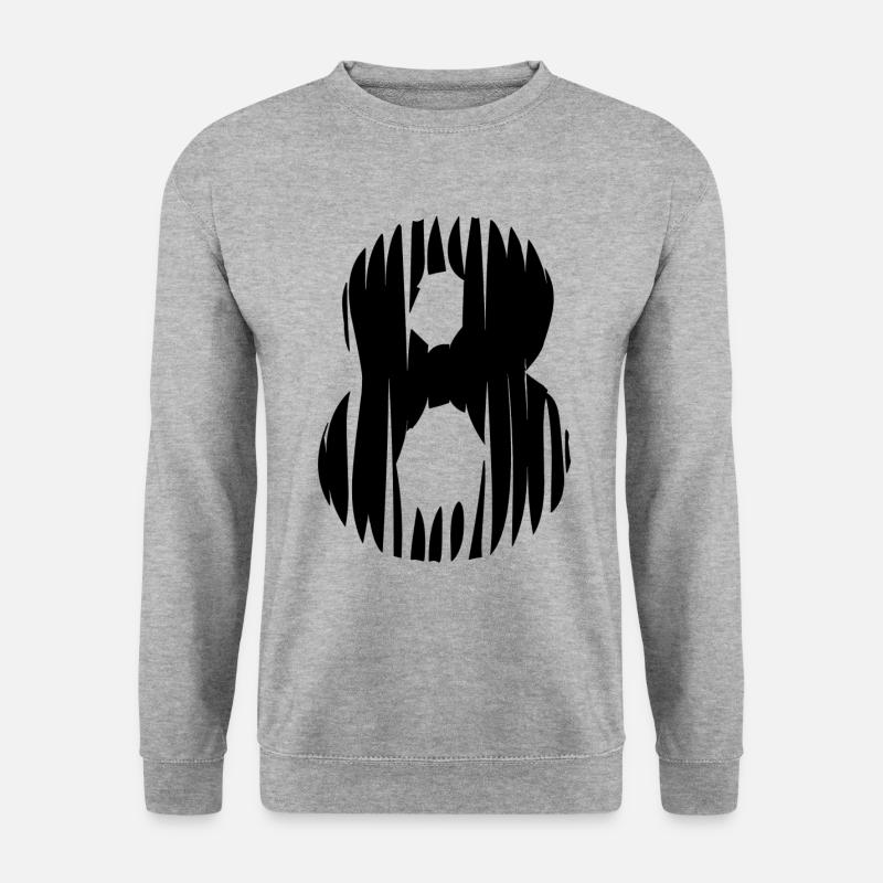 8 Zahl Trikot - Unisex Pullover - Weißgrau meliert