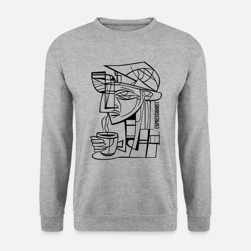 Espressionist - Espresso - Expressionismus - Unisex Pullover - Weißgrau meliert