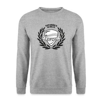 Ecole de Guitare Leipzig (noir). - Sweat-shirt Unisexe - gris chiné - Devant - Alina (178cm) & Michal (187cm)