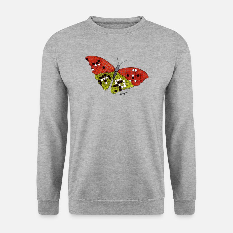 Go Schmetterling - Unisex Pullover - Weißgrau meliert