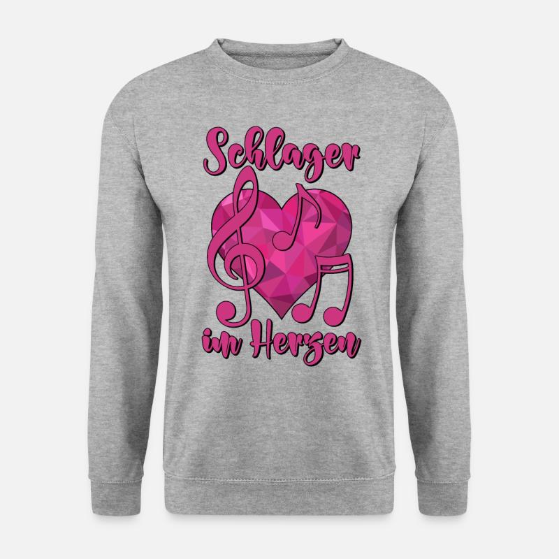 Schlager im Herzen - Unisex Pullover - Weißgrau meliert