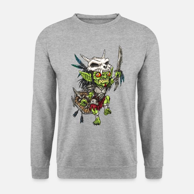 GOBLIN WARRIOR - Unisex Pullover - Weißgrau meliert