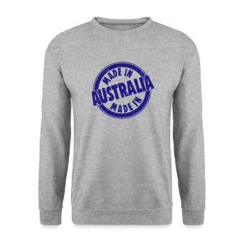 Made in Australia retro Style - Unisex Pullover - Weißgrau meliert - Vorne - Alina (178cm) & Michal (187cm)
