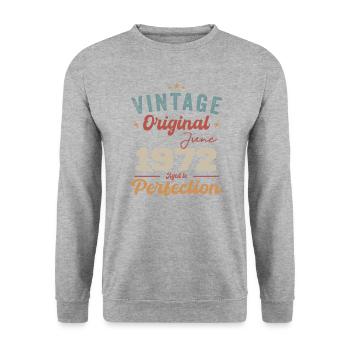June 1972 Aged to Perfection June 1972 vintage - Unisex Sweatshirt - salt & pepper - Front - Alina (178cm) & Michal (187cm)