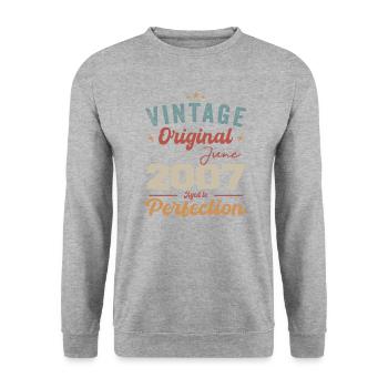 June 2007 Aged to Perfection June 2007 vintage - Unisex Sweatshirt - salt & pepper - Front - Alina (178cm) & Michal (187cm)