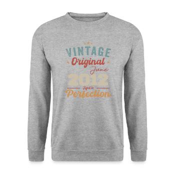 June 2012 Aged to Perfection June 2012 vintage - Unisex Sweatshirt - salt & pepper - Front - Alina (178cm) & Michal (187cm)
