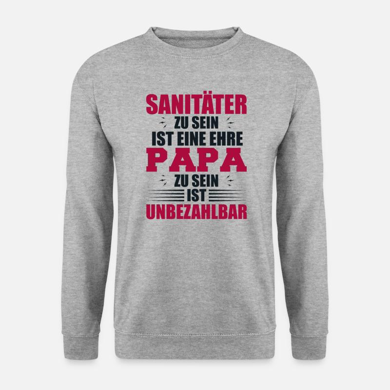 Sanitäter Rettungsdienst - Unisex Pullover - Weißgrau meliert