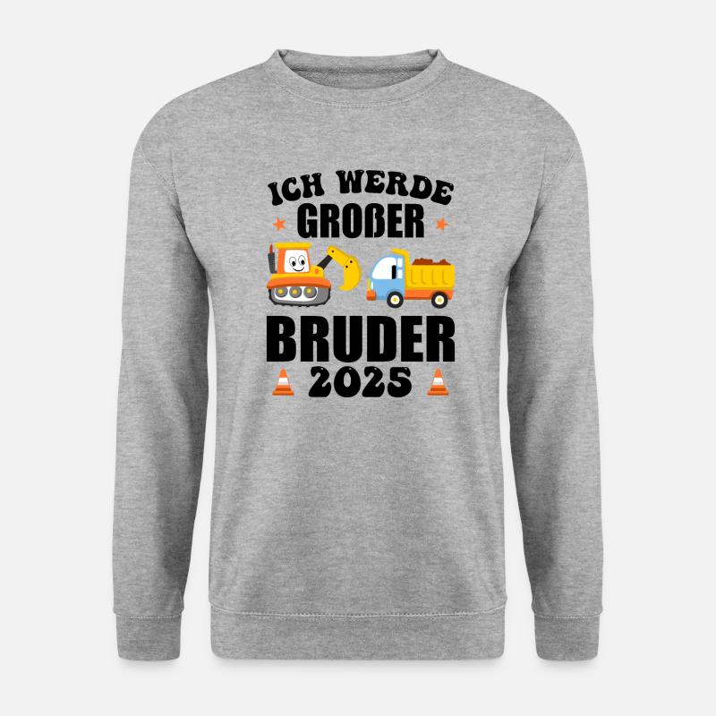 Ich Werde Großer Bruder 2025 - Unisex Pullover - Weißgrau meliert