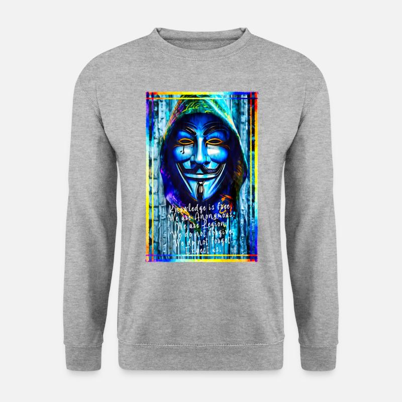 Anonymous hackers. Expect us. - Unisex Sweatshirt - salt & pepper