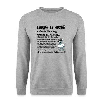 Adopt a duck - Unisex Sweatshirt - salt & pepper - Front - Alina (178cm) & Michal (187cm)