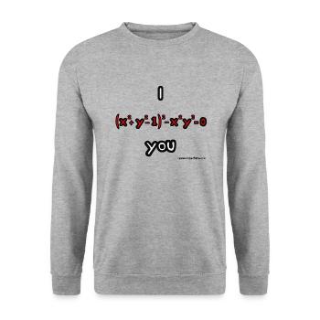 Ich liebe dich Funktion - Unisex Pullover - Weißgrau meliert - Vorne - Alina (178cm) & Michal (187cm)
