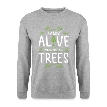 Nature tree trees - Unisex Sweatshirt - salt & pepper - Front - Alina (178cm) & Michal (187cm)
