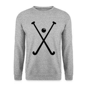 Field Hockey icon icon - Unisex Sweatshirt - salt & pepper - Front - Alina (178cm) & Michal (187cm)