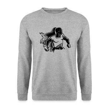 Molotov Cocktail - Unisex Pullover - Weißgrau meliert - Vorne - Alina (178cm) & Michal (187cm)