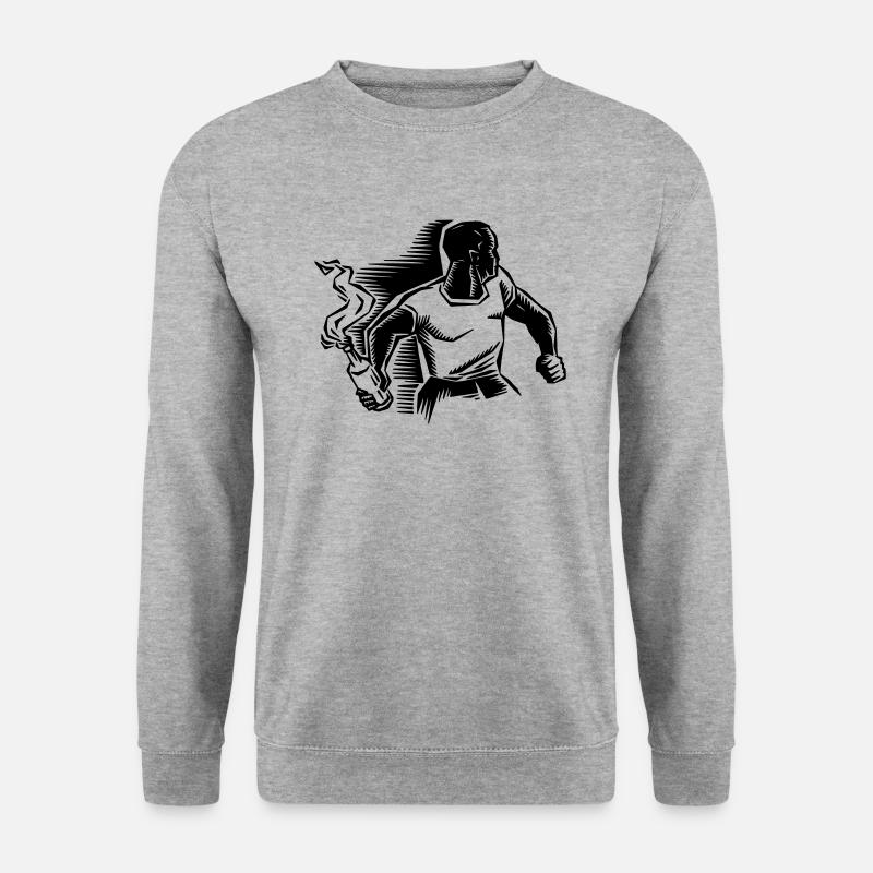 Molotov Cocktail - Unisex Pullover - Weißgrau meliert