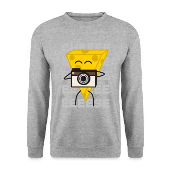 Say Cheese, Photo Cheese - Unisex Sweatshirt - salt & pepper - Front - Alina (178cm) & Michal (187cm)