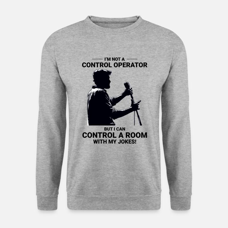 Amateurfunker Stand-up-Comedy-Kontrollraum - Unisex Pullover - Weißgrau meliert