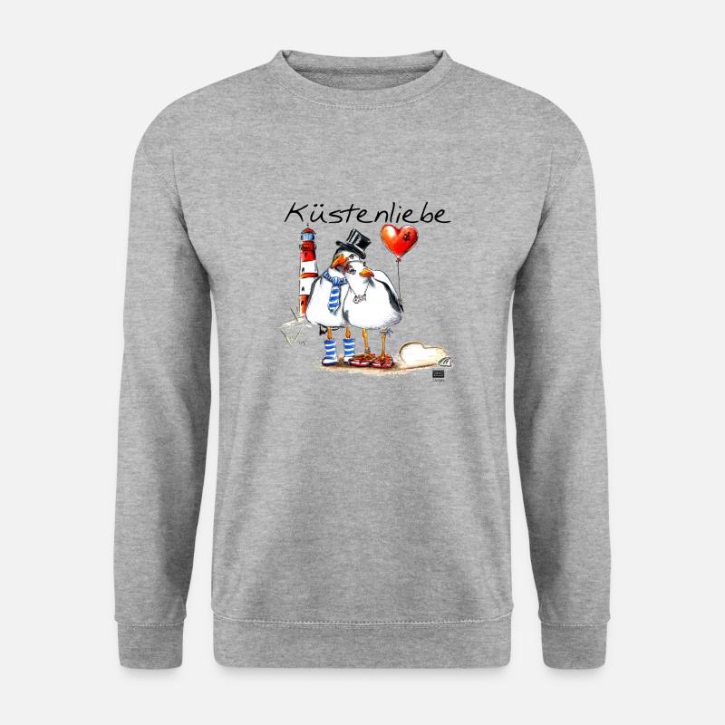 Kuestenliebe - Unisex Pullover - Weißgrau meliert