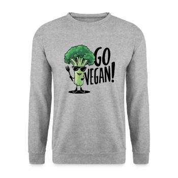 Cool Broccoli In Sunglasses - Unisex Sweatshirt - salt & pepper - Front - Alina (178cm) & Michal (187cm)