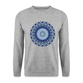 MANDALA. YOGA MÉDITATION BOUDDHA OM CADEAU - Sweat-shirt Unisexe - gris chiné - Devant - Alina (178cm) & Michal (187cm)