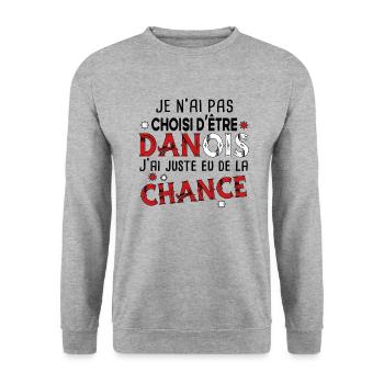 Danoise Danemark Homme Chance Cadeau Pays Humour - Sweat-shirt Unisexe - gris chiné - Devant - Alina (178cm) & Michal (187cm)