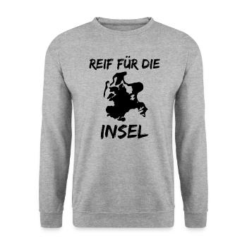 RÜGEN - Unisex Pullover - Weißgrau meliert - Vorne - Alina (178cm) & Michal (187cm)