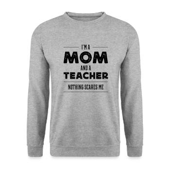 I'm A Mom And A Teacher - Women Mother Funny Gift - Unisex Sweatshirt - salt & pepper - Front - Alina (178cm) & Michal (187cm)