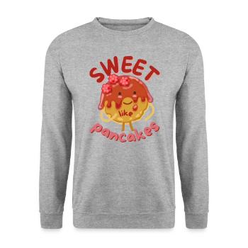 crêpe douce gauche - crêpe douce dicton - Sweat-shirt Unisexe - gris chiné - Devant - Alina (178cm) & Michal (187cm)