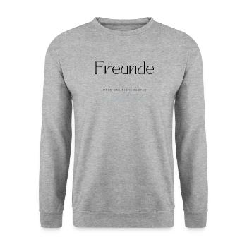 Beste Freunde FREUND Kumpel Kumpels - Unisex Pullover - Weißgrau meliert - Vorne - Alina (178cm) & Michal (187cm)