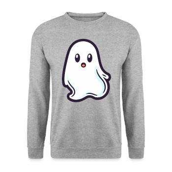 Ghost Funny Halloween - Unisex Sweatshirt - salt & pepper - Front - Alina (178cm) & Michal (187cm)