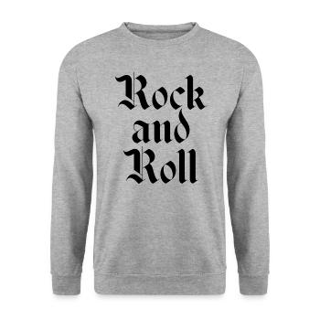 Rock'n'Roll-Logo - Unisex Pullover - Weißgrau meliert - Vorne - Alina (178cm) & Michal (187cm)
