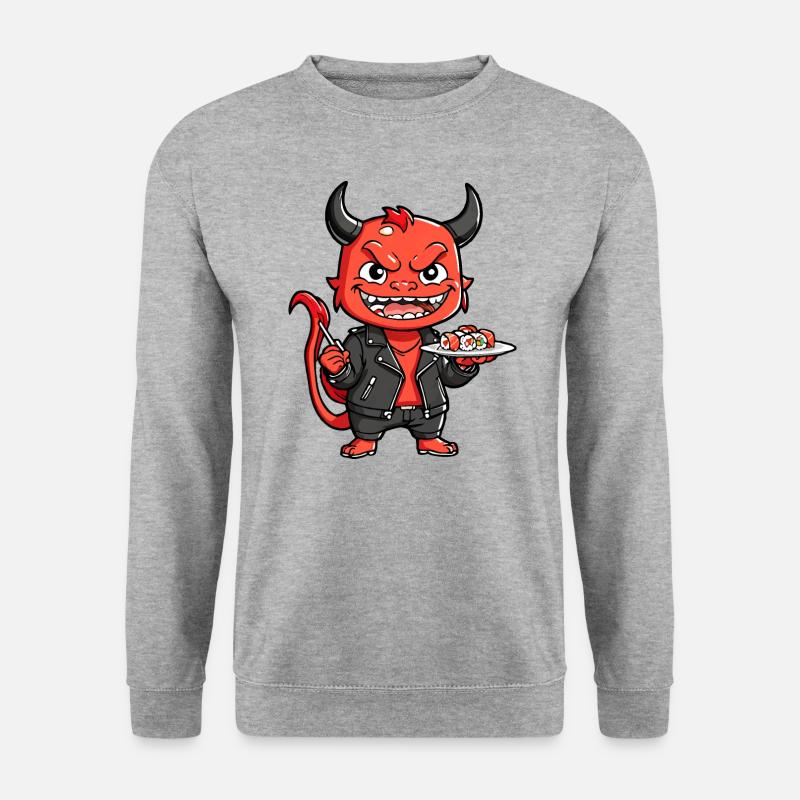 Roter Teufel - Unisex Pullover - Weißgrau meliert