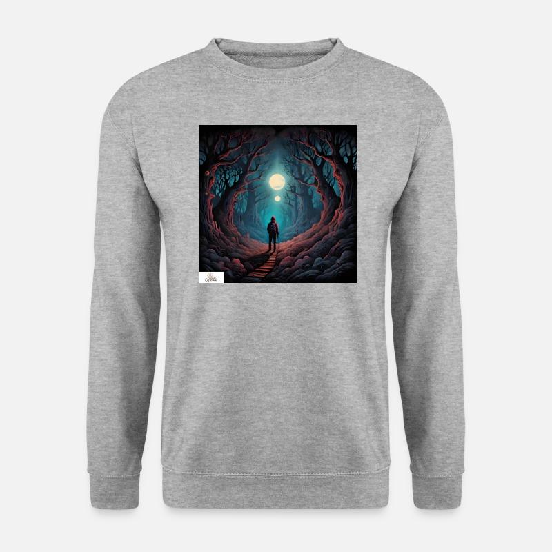 Horror-Waldreise - Unisex Pullover - Weißgrau meliert