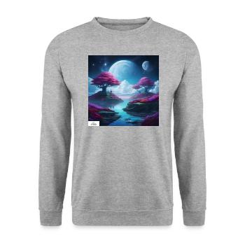 Soft & serene dreamscape - Unisex Sweatshirt - salt & pepper - Front - Alina (178cm) & Michal (187cm)