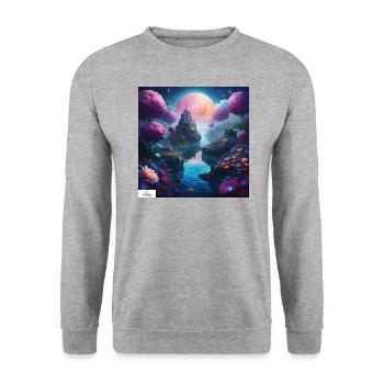 Ethereal kingdom dreamscape - Unisex Sweatshirt - salt & pepper - Front - Alina (178cm) & Michal (187cm)