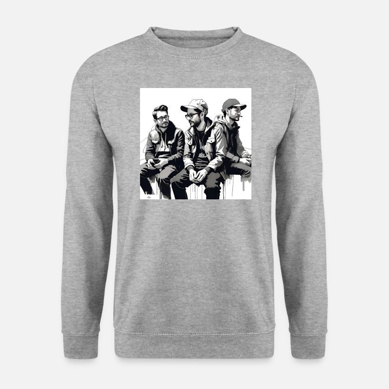 3 Tintenfreunde - Unisex Pullover - Weißgrau meliert