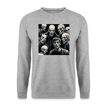 Zombis! Amis? - Sweat-shirt Unisexe - gris chiné - Devant - Alina (178cm) & Michal (187cm)