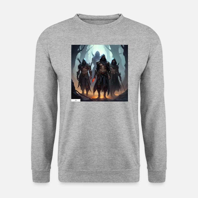 Das Reich der Fantasy-Krieger - Unisex Pullover - Weißgrau meliert