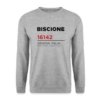 Biscione - Unisex Pullover - Weißgrau meliert - Vorne - Alina (178cm) & Michal (187cm)