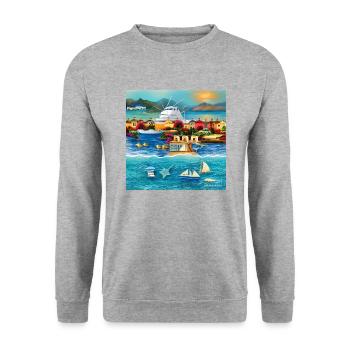 holiday at sea shore - Unisex Sweatshirt - salt & pepper - Front - Alina (178cm) & Michal (187cm)