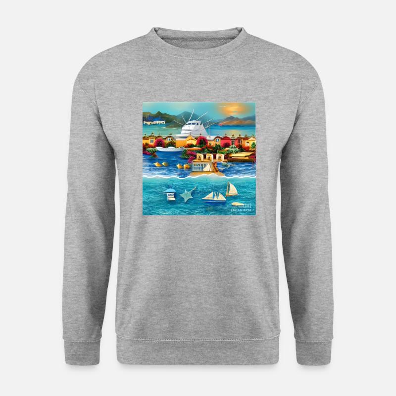 Urlaub am Meer - Unisex Pullover - Weißgrau meliert