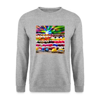 toys at sunny sea shore - Unisex Sweatshirt - salt & pepper - Front - Alina (178cm) & Michal (187cm)